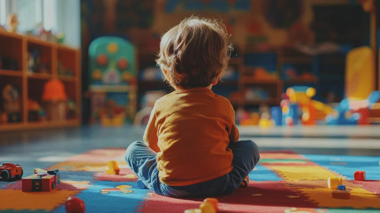 un enfant face à des jeux d'éveil